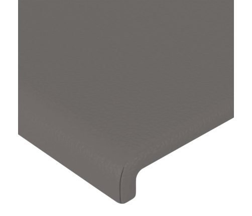 Cabecero de cuero sintético gris 90x5x78/88 cm