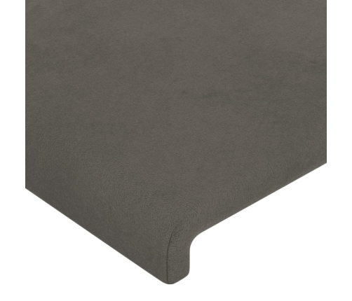 Cabecero de terciopelo gris oscuro 100x5x78/88 cm