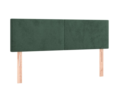 Cabeceros 2 unidades terciopelo verde oscuro 72x5x78/88 cm