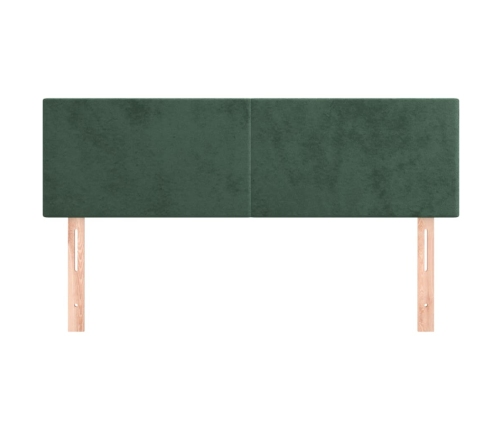 Cabeceros 2 unidades terciopelo verde oscuro 72x5x78/88 cm