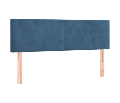 Cabeceros 2 unidades terciopelo azul oscuro 72x5x78/88 cm