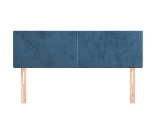 Cabeceros 2 unidades terciopelo azul oscuro 72x5x78/88 cm