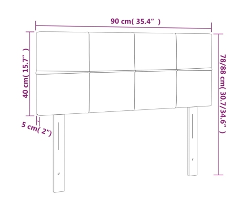 Cabecero de tela gris claro 90x5x78/88 cm