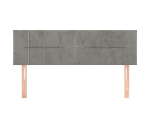 vidaXL Cabeceros 2 unidades terciopelo gris claro 72x5x78/88 cm