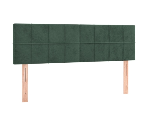 Cabeceros 2 unidades terciopelo verde oscuro 72x5x78/88 cm