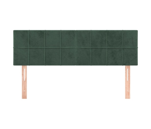 Cabeceros 2 unidades terciopelo verde oscuro 72x5x78/88 cm