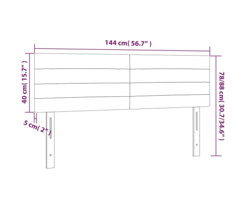 vidaXL Cabeceros 2 unidades tela marrón oscuro 72x5x78/88 cm