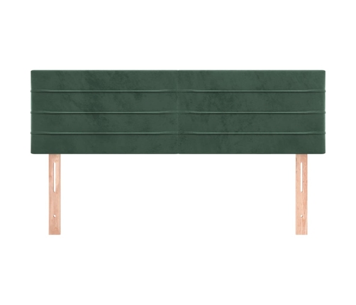 Cabeceros 2 unidades terciopelo verde oscuro 72x5x78/88 cm