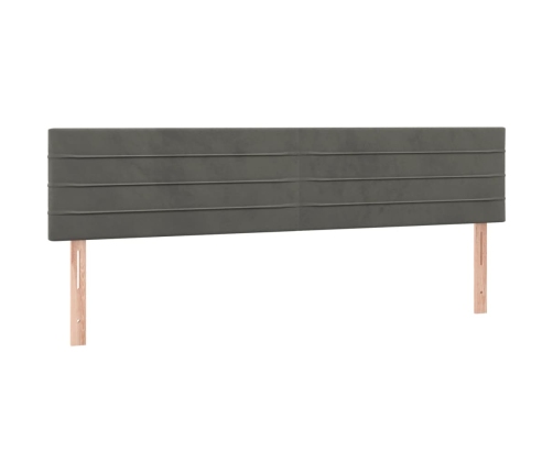 Cabeceros 2 unidades de terciopelo gris oscuro 80x5x78/88 cm