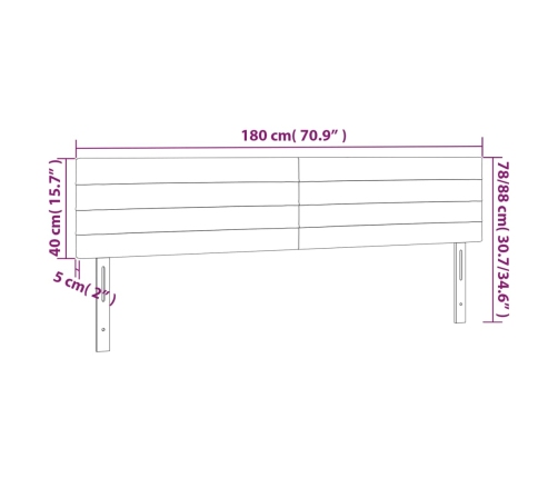 vidaXL Cabeceros 2 unidades de tela gris claro 90x5x78/88 cm