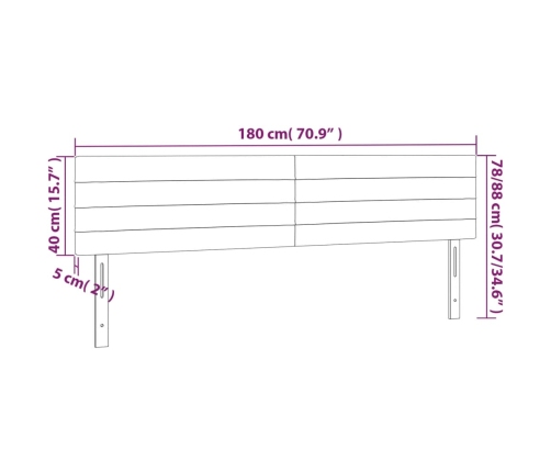 vidaXL Cabeceros 2 unidades de terciopelo rosa 90x5x78/88 cm