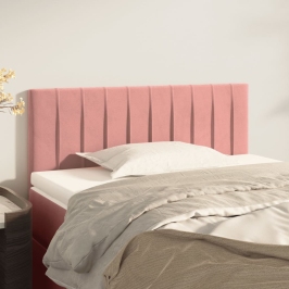 Cabecero de terciopelo rosa 100x5x78/88 cm