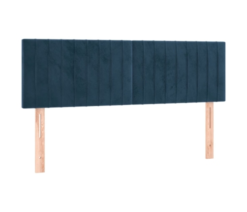 Cabeceros 2 unidades terciopelo azul oscuro 72x5x78/88 cm