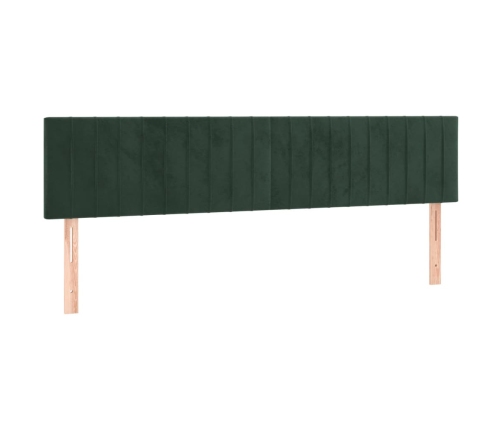 vidaXL Cabeceros 2 unidades de terciopelo verde oscuro 100x5x78/88 cm