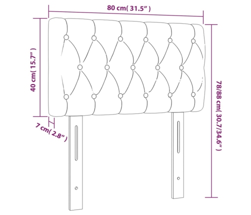 vidaXL Cabecero de tela marrón oscuro 80x7x78/88 cm