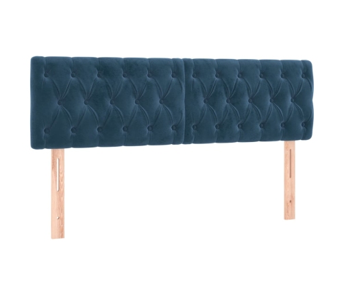 vidaXL Cabeceros 2 unidades terciopelo azul oscuro 72x7x78/88 cm