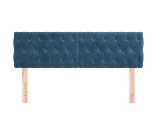 vidaXL Cabeceros 2 unidades terciopelo azul oscuro 72x7x78/88 cm