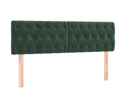 Cabeceros 2 unidades de terciopelo verde oscuro 80x7x78/88 cm