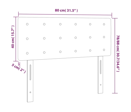 Cabecero de tela color crema 80x5x78/88 cm