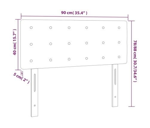 Cabecero de tela gris taupe 90x5x78/88 cm