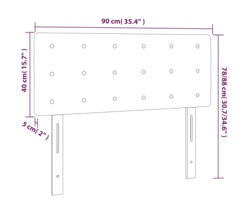 vidaXL Cabecero de terciopelo azul oscuro 90x5x78/88 cm