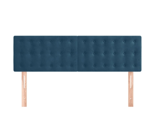 vidaXL Cabeceros 2 unidades terciopelo azul oscuro 72x5x78/88 cm