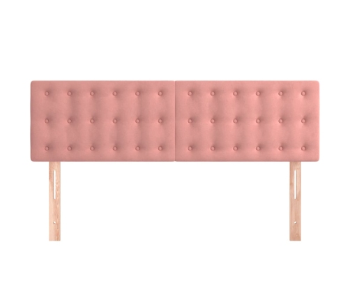 vidaXL Cabeceros 2 unidades terciopelo rosa 72x5x78/88 cm