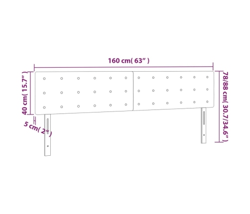 vidaXL Cabeceros 2 unidades cuero sintético capuchino 80x5x78/88 cm