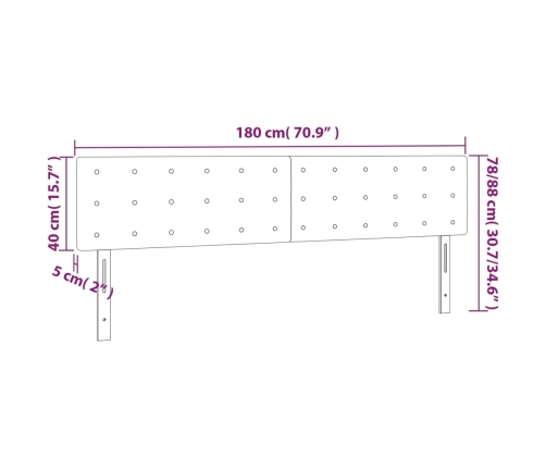 vidaXL Cabeceros 2 unidades de cuero sintético blanco 90x5x78/88 cm