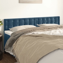 Cabeceros 2 unidades de terciopelo azul oscuro 90x5x78/88 cm