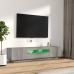 Set muebles TV con LEDs 2 pzas madera contrachapada gris Sonoma