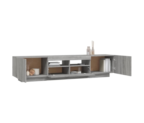 vidaXL Set muebles TV con LEDs 2 pzas madera contrachapada gris Sonoma