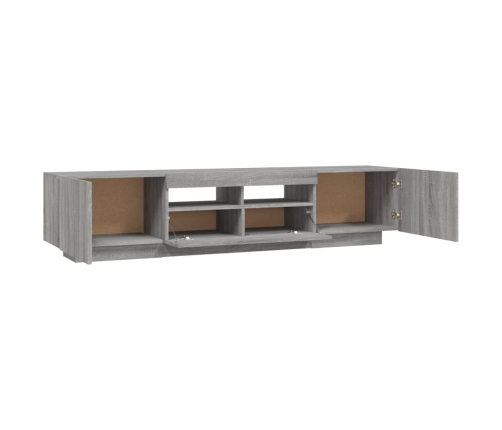 Set muebles TV con LEDs 2 pzas madera contrachapada gris Sonoma