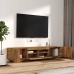 Set de muebles TV con LEDS 2 pzas contrachapada roble ahumado