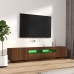 Set muebles TV con LED 2 pzas madera contrachapada roble marrón