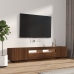 Set muebles TV con LED 2 pzas madera contrachapada roble marrón