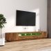 Set de muebles TV con LEDS 3 pzas contrachapada roble ahumado