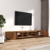 Set de muebles TV con LEDS 3 pzas contrachapada roble ahumado