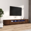 vidaXL Set muebles TV con LED 2 pzas madera contrachapada marrón roble