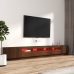 Set muebles TV con LED 3 pzas madera contrachapada roble marrón