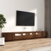 Set muebles TV con LED 3 pzas madera contrachapada roble marrón