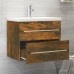 Mueble de baño con lavabo madera contrachapada roble ahumado