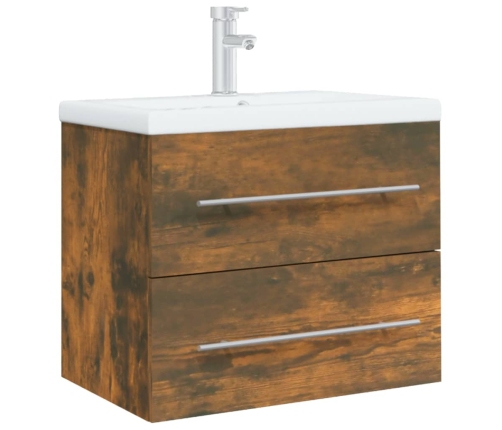 Mueble de baño con lavabo madera contrachapada roble ahumado