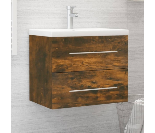 Mueble de baño con lavabo madera contrachapada roble ahumado