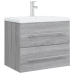 Mueble de baño con lavabo madera contrachapada gris Sonoma