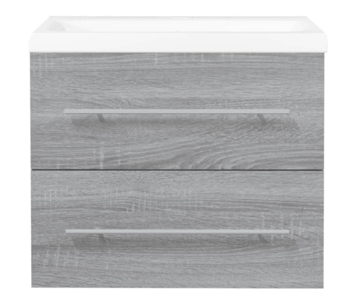 Mueble de baño con lavabo madera contrachapada gris Sonoma