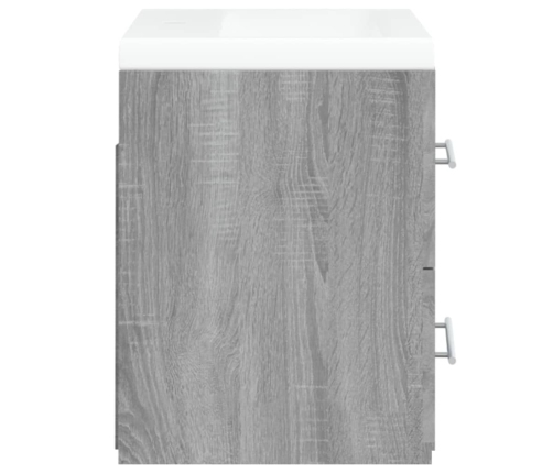 Mueble de baño con lavabo madera contrachapada gris Sonoma