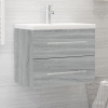 Mueble de baño con lavabo madera contrachapada gris Sonoma