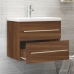 Mueble de baño con lavabo madera contrachapada marrón roble