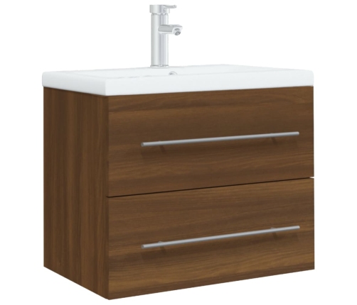 Mueble de baño con lavabo madera contrachapada marrón roble